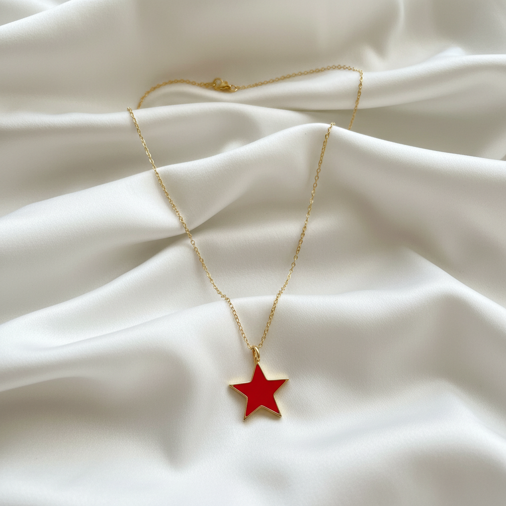 Radiant Magenta Star Necklace_ChicaChica