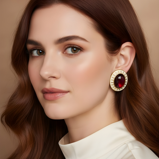 Radiant Rouge Studs_ChicaChica