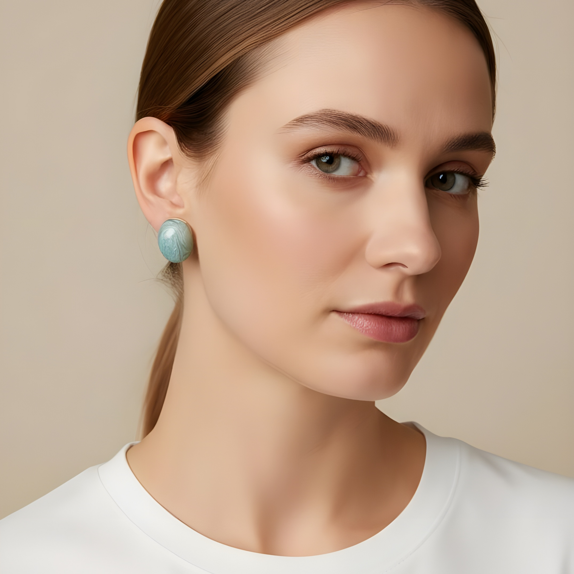 Rosina Studs Aqua Glow ChicaChica_RetroGlam