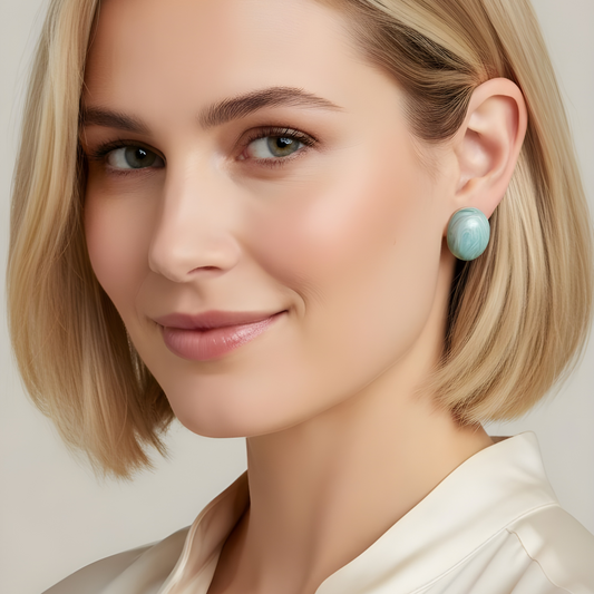 Rosina Studs Aqua Glow ChicaChica_RetroGlam