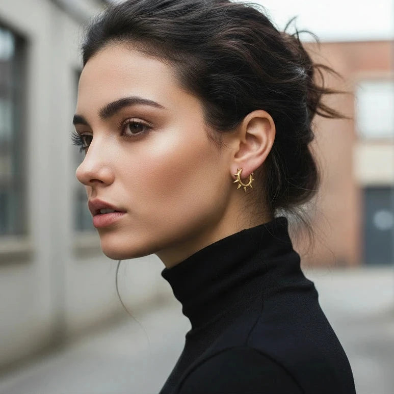 Steel Spikes Earrings_Aegis Collection_ChicaChica