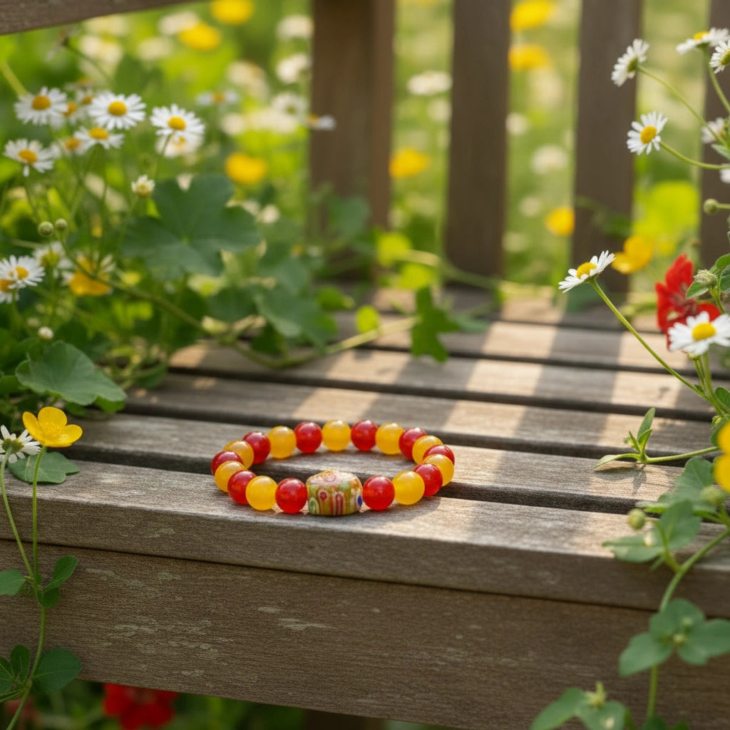 Sunset Carnival Bead Bracelet_ChicaChica