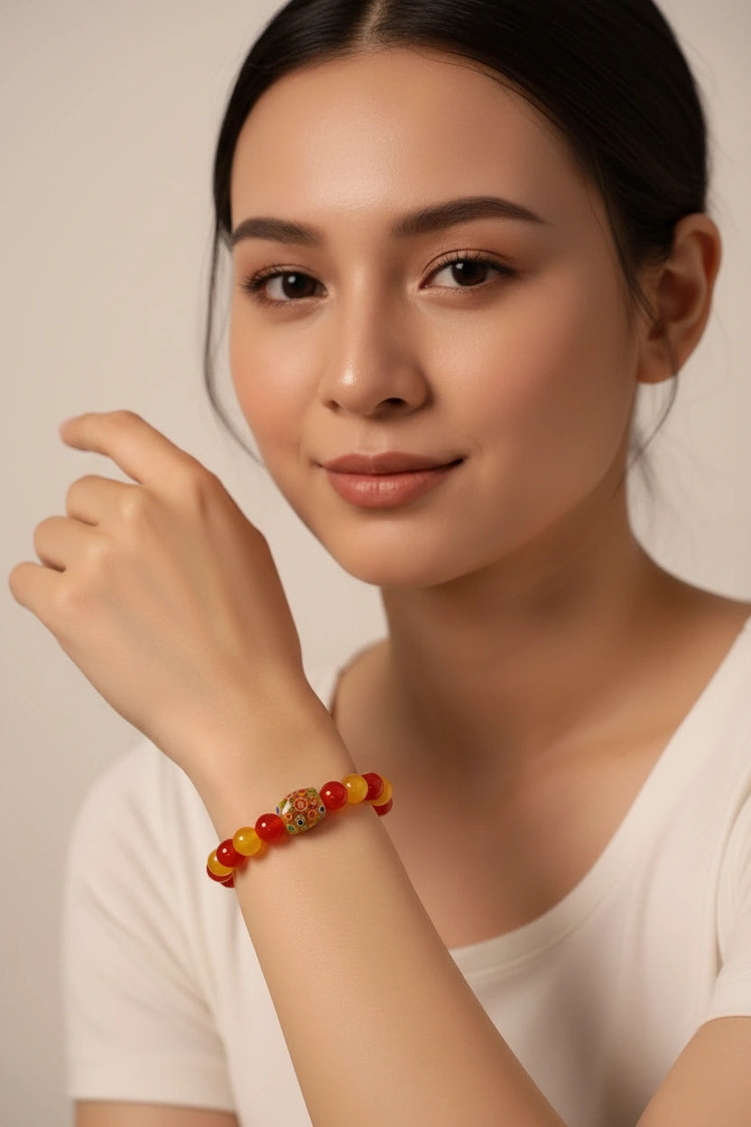 Sunset Carnival Bead Bracelet_ChicaChica