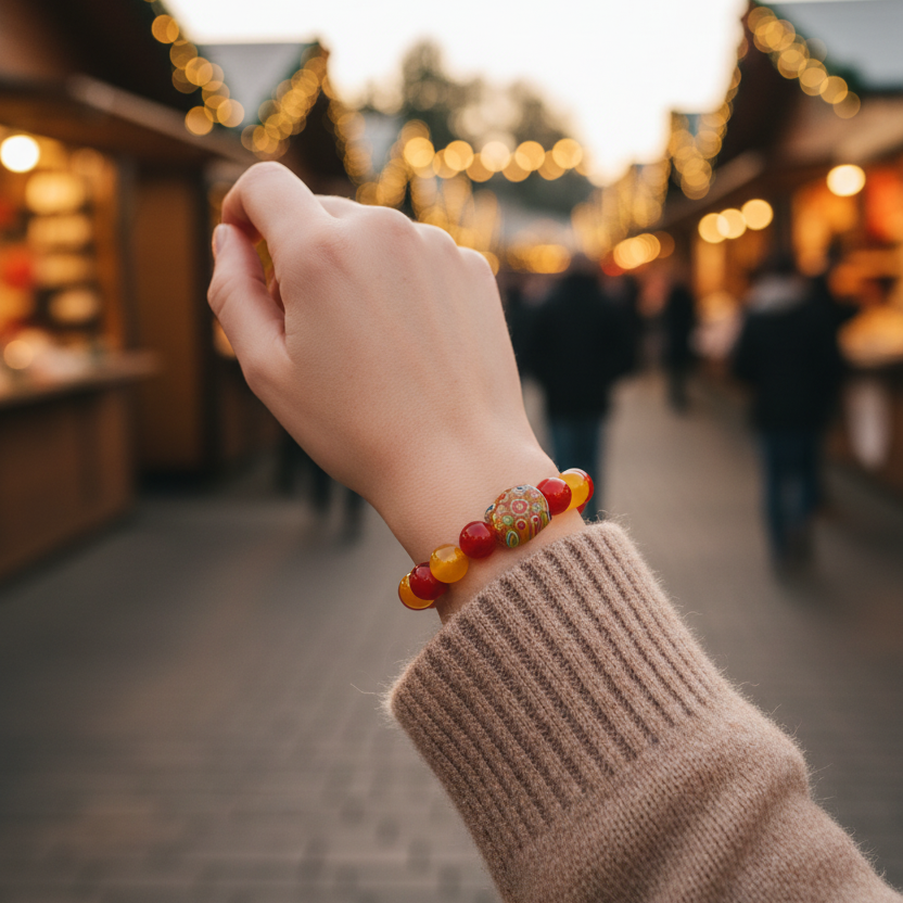 Sunset Carnival Bead Bracelet_ChicaChica