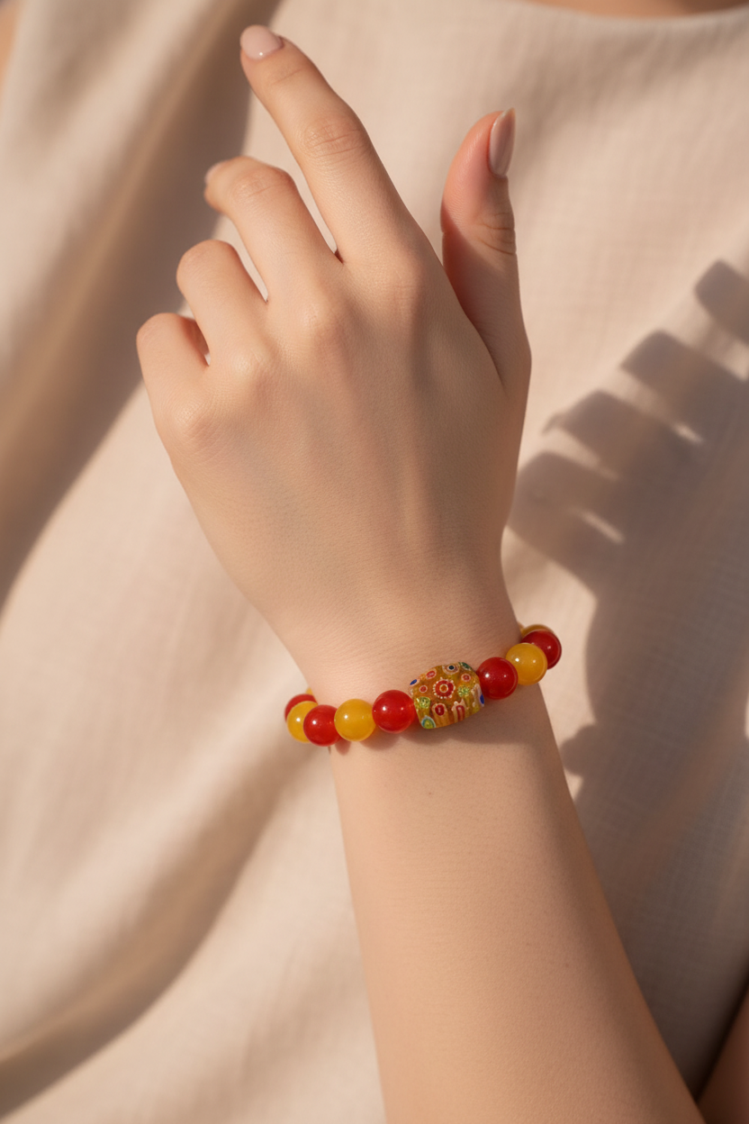 Sunset Carnival Bead Bracelet_ChicaChica