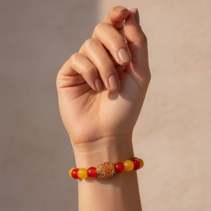 Sunset Carnival Bead Bracelet_ChicaChica