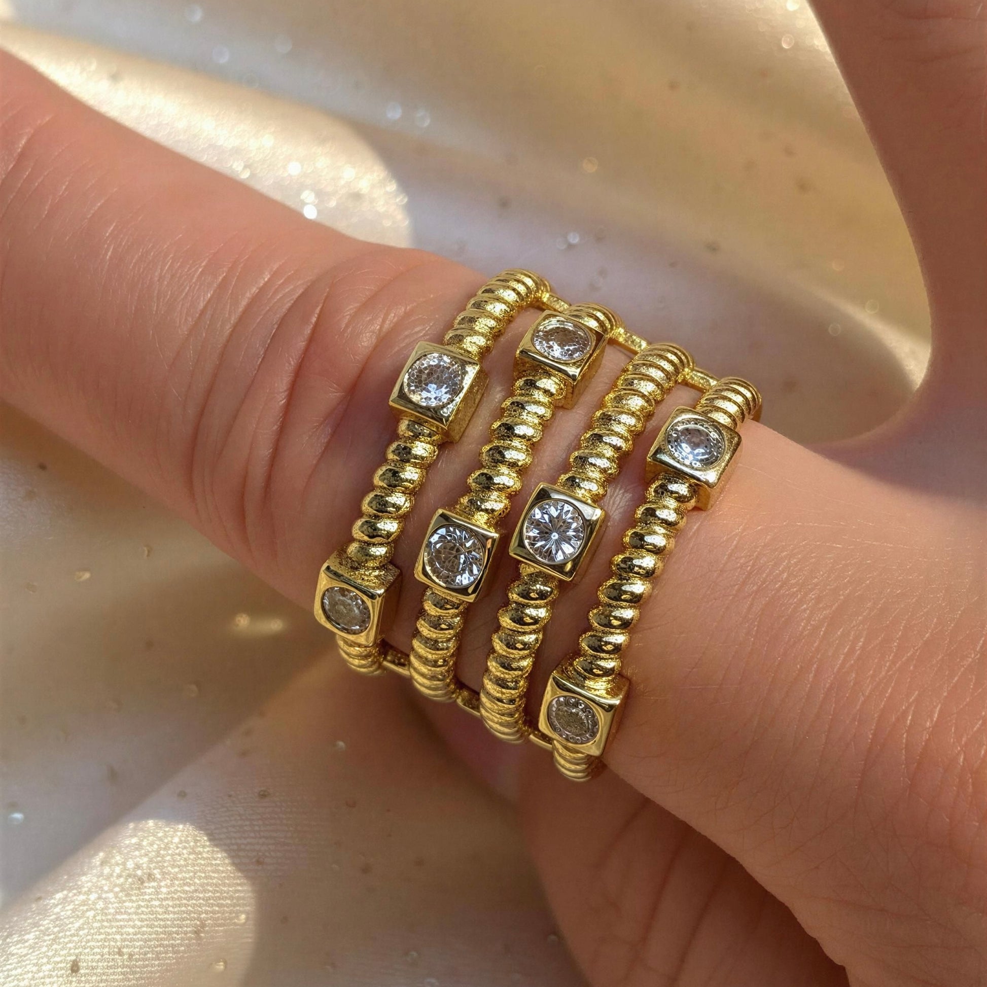The Intreccio Ring from Chica Chica Jewelry on finger