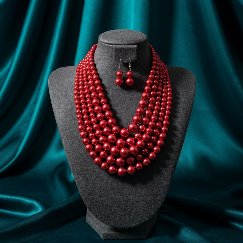 Vienna Rose Pearl Cascade Set_ChicaChica