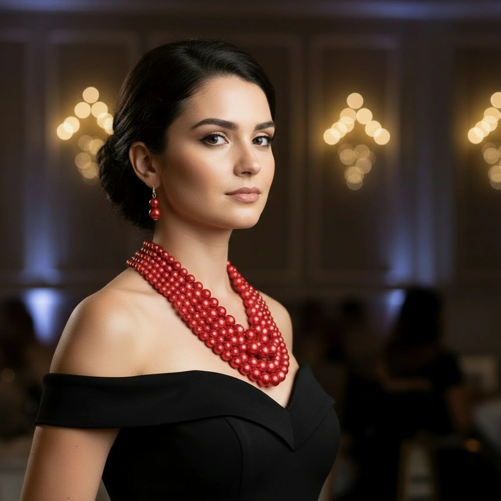 Vienna Rose Pearl Cascade Set_ChicaChica