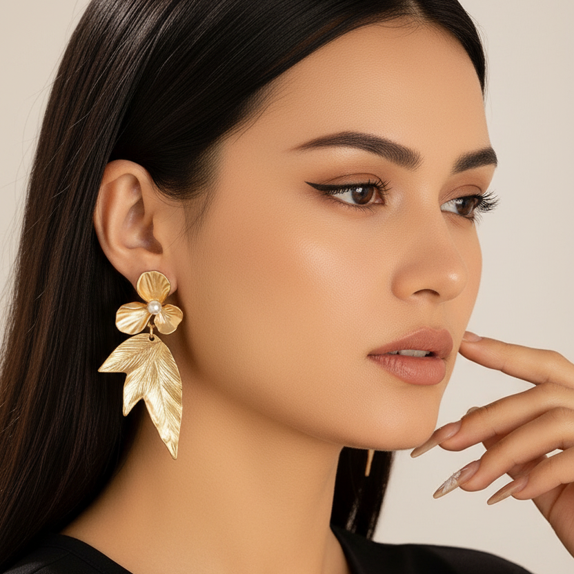 Golden Gingko Fleur Earrings