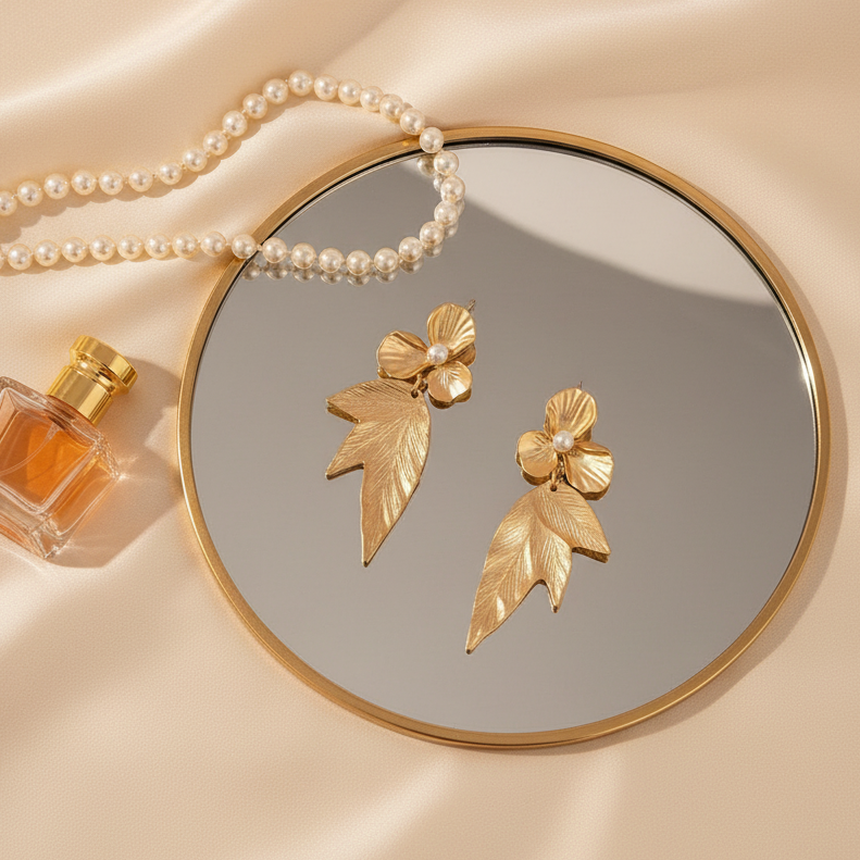 Golden Gingko Fleur Earrings