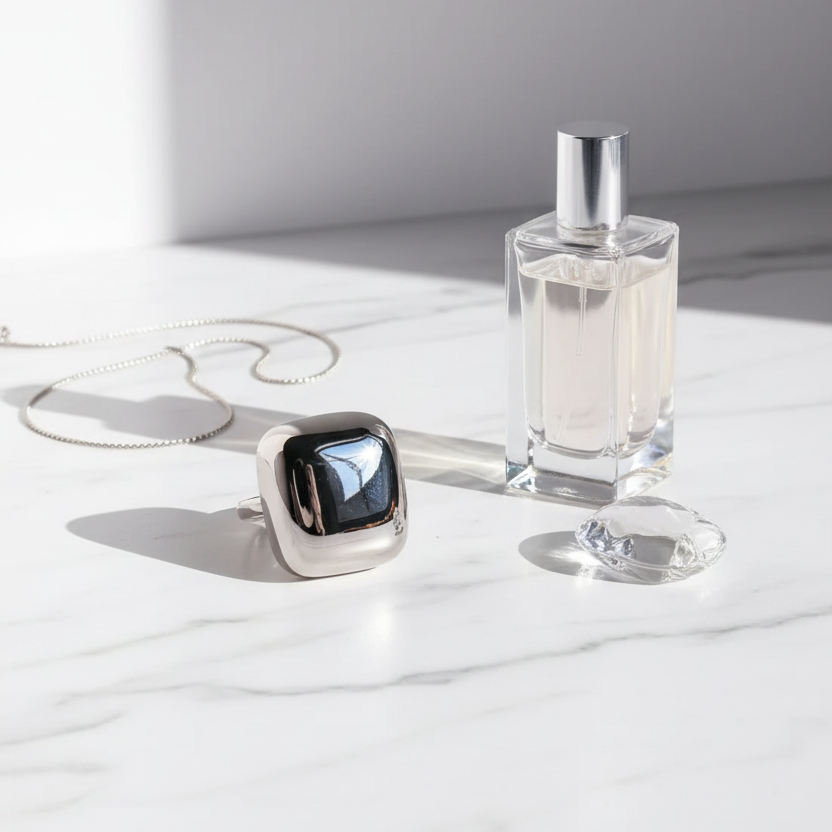 Golden Bold Ring - Platinum Finish