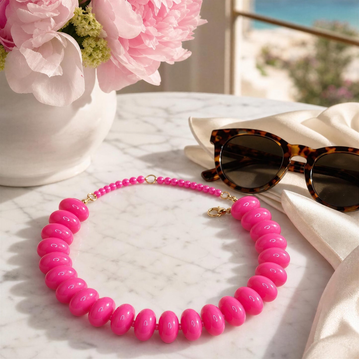 Capri Fuchsia Statement Choker